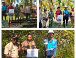 Babinsa Koramil 02/Bunta Mendampingi Pengukuran Dan Penghitungan Tanaman Dari Tapak Tower SUTT PLN