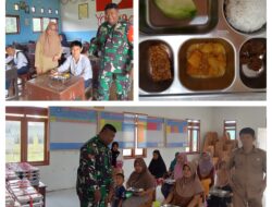 Babinsa Koramil 02/Bunta Dampingi Pendistribusian Perdana Makan Bergizi Gratis Kecamatan Simpang Raya