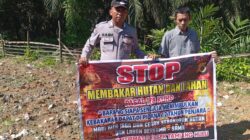 Cegah Karhutla, Personel Polsek Karang Baru Berikan Himbauan karhutla serta Edukasi