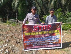 Cegah Karhutla, Personel Polsek Karang Baru Berikan Himbauan karhutla serta Edukasi