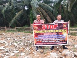 Cegah Karhutla, Personel Polsek Karang Baru Berikan Himbauan karhutla serta Edukasi