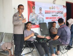 Polres Pidie Gelar Donor Darah Serentak dalam Rangka Hari Jadi Humas Polri ke-74