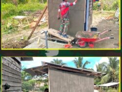 Satgas TMMD Ke-126 Kodim 1308/LB Sulap MCK Tak Terpakai Jadi MCK yang Bersih Dan Indah