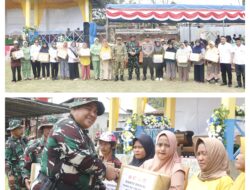 Kepedulian TNI Terhadap Masyarakat, Paket Sembako Gratis diLokasi TMMD ke-126 Di Desa Siuna