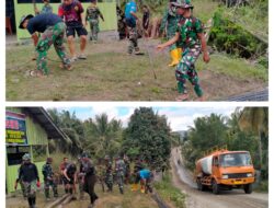 Kebut Progres Pembuatan Plat Duiker TMMD Ke-126 Kodim 1308/LB Memasuki Proses Pengerjaan Rangkaian Besi