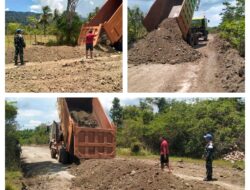 Satgas TMMD Ke-126 Kodim 1308/LB Genjot Penimbunan Jalan Kantong Produksi Di Desa Siuna