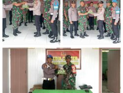 Aksi Solidaritas, Polsek Batui Sambangi Koramil 03/Batui Beri Ucapan Selamat HUT TNI Ke-80 Ta 2025