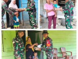 Peduli Stunting Satgas TMMD Bagi Makanan Tambahan