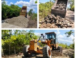 Pemadatan Jalan Terus Dikerjakan Satgas TMMD Kodim 1308/LB Bersama Masyarakat