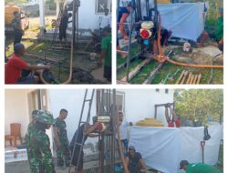 Satgas TMMD Dukung Program Unggulan KSAD Melalui Pembuatan Sumur Bor Di Siuna