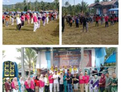 Jaga Kebugaran, Babinsa Koramil 03/Batui Mengikuti Senam Bersama Camat Dan Aparat Kecamatan