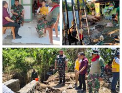 Dansatgas TMMD Ke 126 Tinjau Pekerjaan Plat Duiker dan Rehabilitasi Jalan.