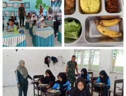 Program Makan Bergizi Gratis, Babinsa 06/Lamala Dampingi Pendistribusian Makan Bergizi Ke Sekolah