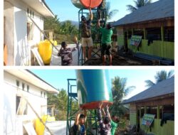 Pembuatan Sumur Bor Sasaran ke-4 TMMD Kodim 1307/LB Sudah Memasuki Tahap Pemasangan Kedudukan Tandon Air