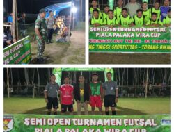 Babinsa Dampingi Kegiatan Pengamanan Semi Open Turnamen Futsal Piala Palaka Wira Cup Tahun 2025 (Hari Ke-10)
