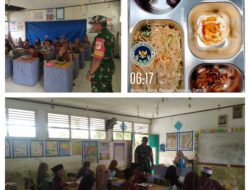 Babinsa Koramil 03/Batui Dampingi Distribusi Program Makan Bergizi Gratis