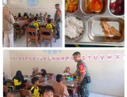 Babinsa Dampingi Pendistribusian Makan Bergizi Gratis di Sekolah Bunta