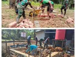 H+14 Anggota Satgas TMMD Ke-126 Terus Genjot Pekerjaan Pembuatan MCK, Capai Progres 30%