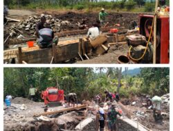 Pembangunan 6 Plat Duiker Oleh Satgas TMMD Ke 126 Kodim 1308/LB Terus Dikebut