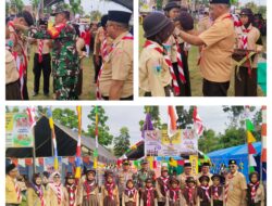 Danramil 03/Batui Hadiri Upacara Pembukaan Jambore Ranting Dan Kemah Kwartir Ranting Kecamatan Moilong Tahun 2025