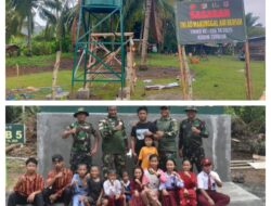 Satgas TMMD Ke-126 Wujudkan Air Bersih, Anak-anak Desa Siuna Sambut dengan Ceria