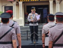 Kapolres Aceh Tamiang Pimpin Sertijab Empat Pejabat Utama dan Dua Kapolsek