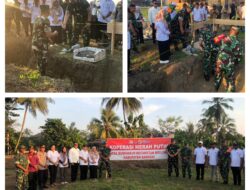 Dandim 1308/LB Dampingi Kasdam XXIII/PW Hadiri Peletakan Batu Pertama Pembangunan Koperasi Merah Putih Desa