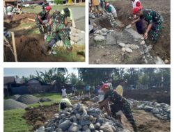 Babinsa Kerja Bakti Siapkan Pembangunan Koperasi Merah Putih