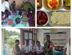 Babinsa Dampingi Pendistribusian MBG Untuk Anak Sekolah Di Wilayah Binaan