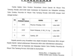 3 Calon Direktur PDAM Tirta Tamiang Lolos Seleksi Uji kepatutan dan Kelayakan