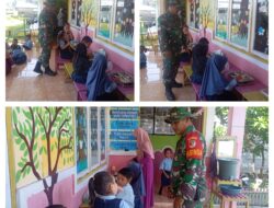 Makan Bergizi Gratis, Babinsa Dampingi Pendistribusian Makan Bergizi ke Sekolah