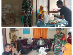 Babinsa Dampingi Penyerahan Bantuan Beras Bulog dan Minyak Goreng Kepada Warga Penerima Manfaat