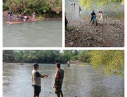 Babinsa Koramil 03/Batui Survei Lokasi Pembangunan Jembatan Di Desa Kayowa Atas