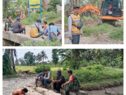 Pererat Kemanunggalan TNI – Rakyat, Babinsa Bersama Masyarakat Bersihkan Saluran Irigasi