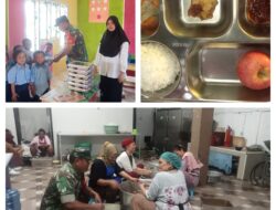 Babinsa Koramil 1308–02/Bunta Dampingi Pendistribusian Makan Bergizi Gratis