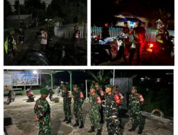 Cegah Gangguan Kamtibmas, Babinsa Koramil 12/Bulagi Gelar Patroli Malam Bersama Komcad