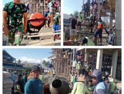 Danramil 1308–06/Lamala Pimpin Karya Bakti Pengecoran Bangun Masjid Baabul Khair