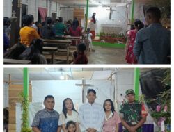 Babinsa Koramil 06/Lamala Lakukan Pengamanan Perayaan Natal Di Gereja Katolik Santo Paulus