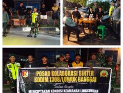 Perkuat Siskamling, Babinsa Koramil 1308–08/Banggai Patroli Malam Hari