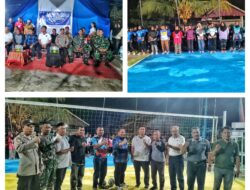 Wakili Danramil , Babinsa Koramil 09/Labongkurung Hadiri Pembukaan Open Turnamen Volley Ball “Teman Fauzan Kaepa”