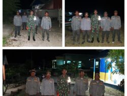 Perkuat Keamanan Desa Kalupapi Babinsa Koramil 09/Labongkurung dan Linmas Leksanakan Patroli Rutin Malam