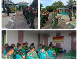 Danramil 1308–03/Batui Pimpin Apel Pagi dan Jam Dan di Makoramil 03/Batui