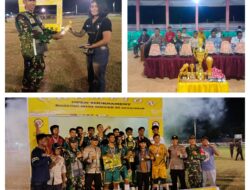 Resmi Ditutup,Babinsa Kelurahan Bakung Serahkan Piala Pemenang Open Turnament Bakung Mini Soocer XI 2026
