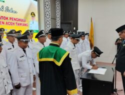 Kapolres Aceh Tamiang Hadiri Pelantikan 29 Datok Penghulu