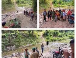 Dukung Program Presiden RI, Babinsa Koramil 07/Pagimana Laksanakan Peninjauan Serta Pengukuran Luas Sungai Bololang yang Dibangun