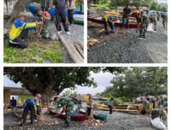 Jaga Kebersihan Pantai, Koramil 1308–03/Batui Gelar Kerja Bakti Secara Gotong Royong dan Kebersamaan