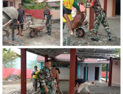 Karya Bakti Babinsa di Masjid Jami Nurtarbiah, Tingkatkan Kebersihan dan Kebersamaan