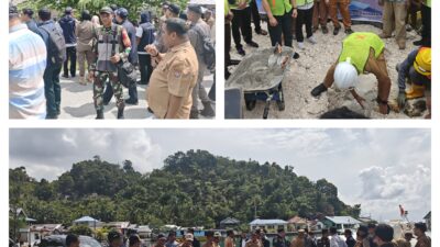 Persiapan Peletakan Batu Pertama Pembangunan Kampung Nelayan Merah Putih, Pabung Baggai Laut Mendampingi Bupati Banggai Laut