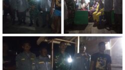 Bersama Linmas Babinsa Yakinkan Wilayah Binaan Tetap Kondusif Dengan Patroli Malam