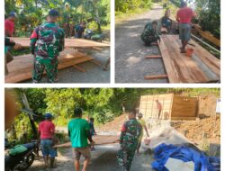 Babinsa Bantu Masyarakat Kerja Bhakti Pembuatan Bak Penampungan Air